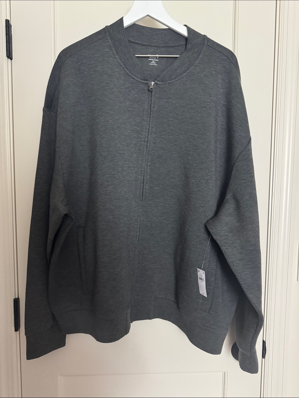 Old Navy Active Men's Bounce Fleece Full-Zip Sweater Jacket Charcoal Gray XXl